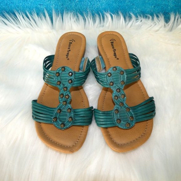 Turquoise Studded Bare Traps Kassy Size 7M - Picture 3 of 10